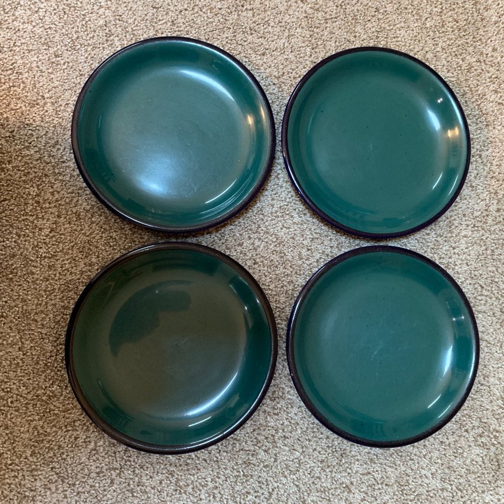 SET OF 4 TEINSHAN GREEN BLUE SALAD PLATES